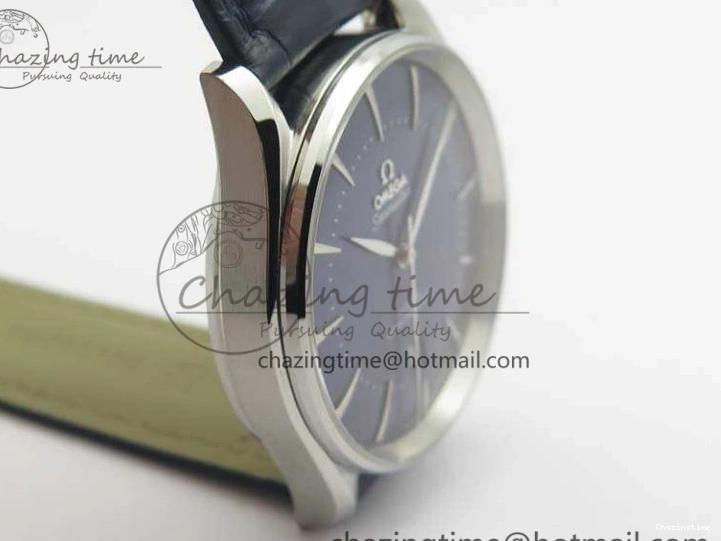 0228 Upgraded Seamaster Edizione Venezia SS Best Edition Blue Dial On Leather Strap A 8121